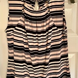 Tommy Hilfiger Black and Pink Striped Top